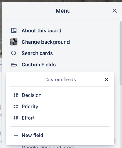 Trello custom fields