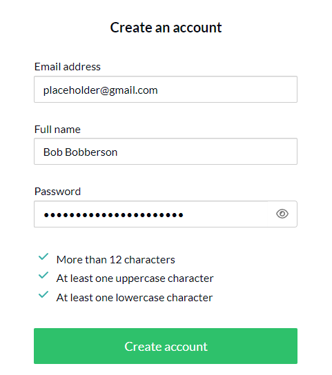 email password